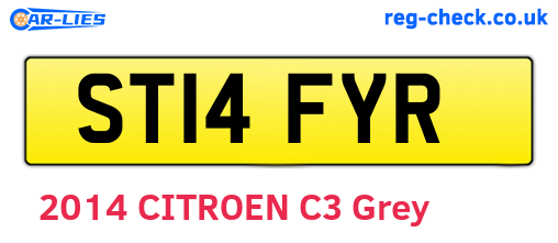 ST14FYR are the vehicle registration plates.