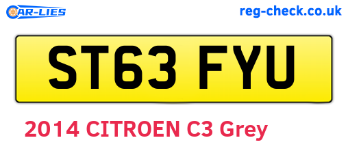 ST63FYU are the vehicle registration plates.