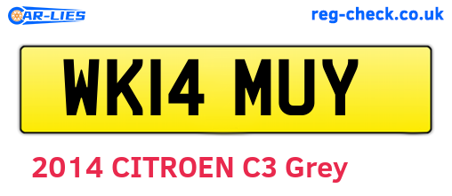 WK14MUY are the vehicle registration plates.