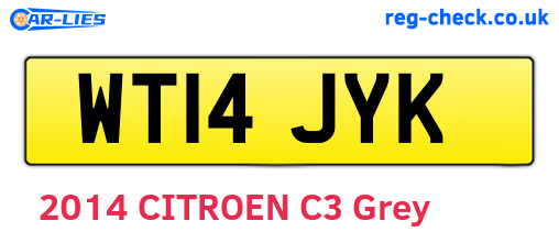 WT14JYK are the vehicle registration plates.