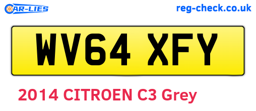WV64XFY are the vehicle registration plates.