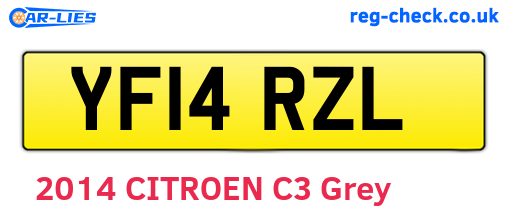YF14RZL are the vehicle registration plates.