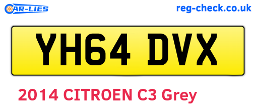 YH64DVX are the vehicle registration plates.