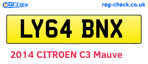 LY64BNX are the vehicle registration plates.