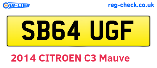 SB64UGF are the vehicle registration plates.