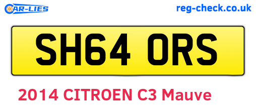 SH64ORS are the vehicle registration plates.