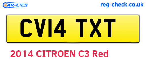 CV14TXT are the vehicle registration plates.