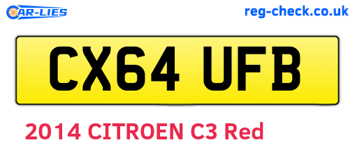 CX64UFB are the vehicle registration plates.