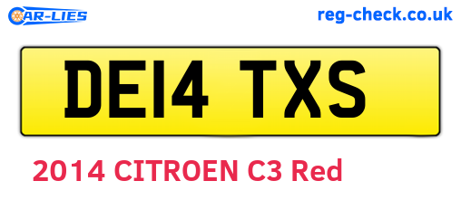 DE14TXS are the vehicle registration plates.