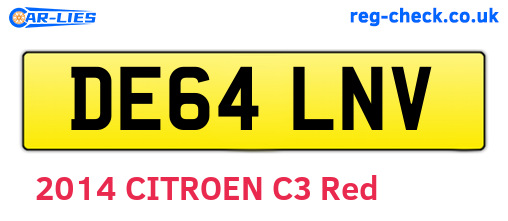 DE64LNV are the vehicle registration plates.