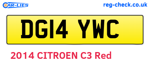 DG14YWC are the vehicle registration plates.