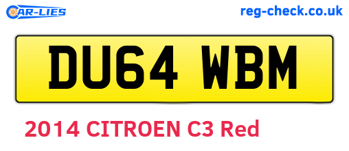 DU64WBM are the vehicle registration plates.
