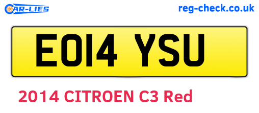 EO14YSU are the vehicle registration plates.