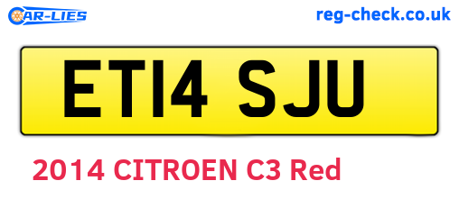 ET14SJU are the vehicle registration plates.