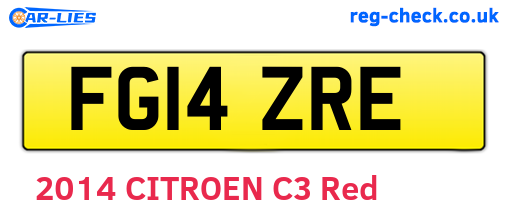 FG14ZRE are the vehicle registration plates.