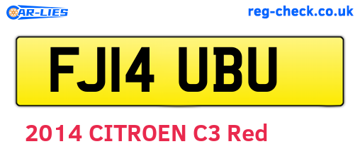 FJ14UBU are the vehicle registration plates.