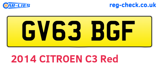 GV63BGF are the vehicle registration plates.