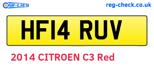 HF14RUV are the vehicle registration plates.