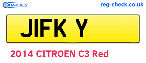 J1FKY are the vehicle registration plates.