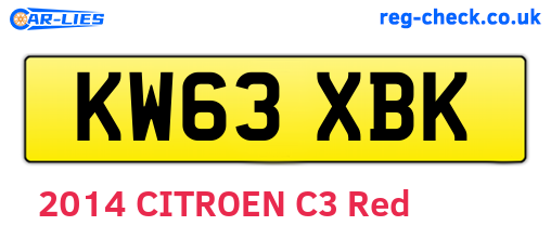 KW63XBK are the vehicle registration plates.