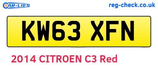 KW63XFN are the vehicle registration plates.