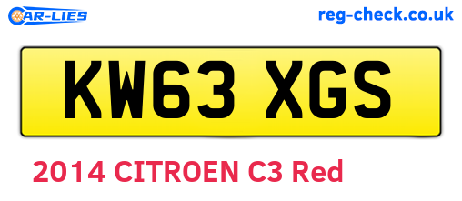 KW63XGS are the vehicle registration plates.