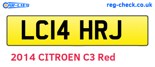 LC14HRJ are the vehicle registration plates.