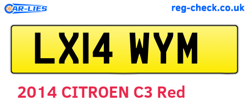 LX14WYM are the vehicle registration plates.