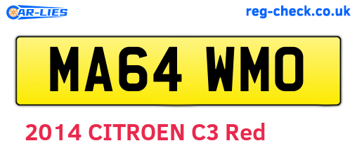 MA64WMO are the vehicle registration plates.