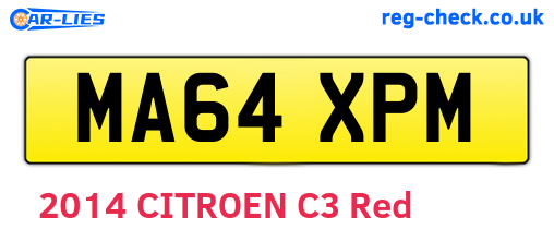 MA64XPM are the vehicle registration plates.