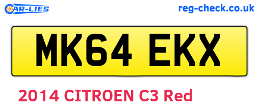 MK64EKX are the vehicle registration plates.