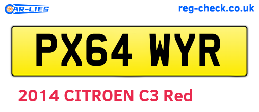 PX64WYR are the vehicle registration plates.