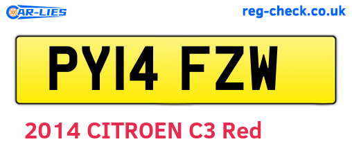 PY14FZW are the vehicle registration plates.