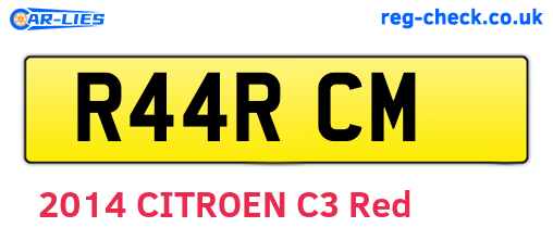 R44RCM are the vehicle registration plates.