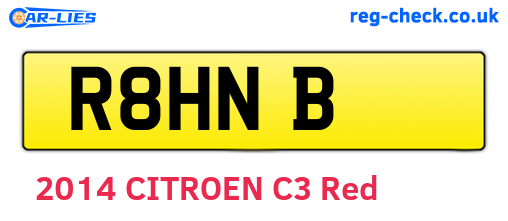 R8HNB are the vehicle registration plates.