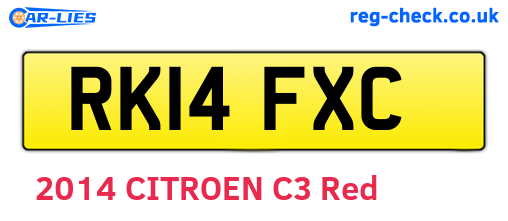 RK14FXC are the vehicle registration plates.