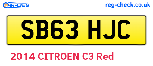 SB63HJC are the vehicle registration plates.