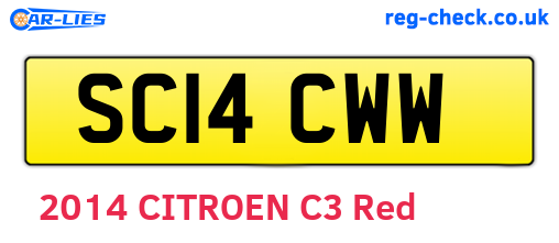 SC14CWW are the vehicle registration plates.