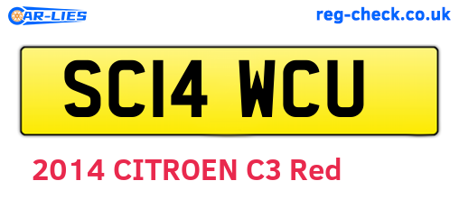 SC14WCU are the vehicle registration plates.