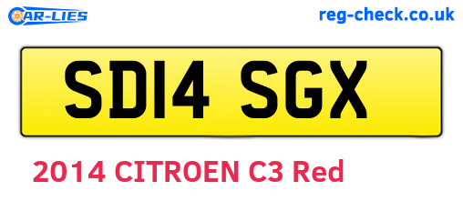 SD14SGX are the vehicle registration plates.