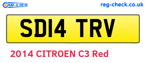 SD14TRV are the vehicle registration plates.