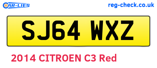SJ64WXZ are the vehicle registration plates.
