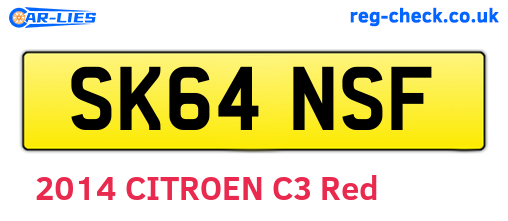 SK64NSF are the vehicle registration plates.