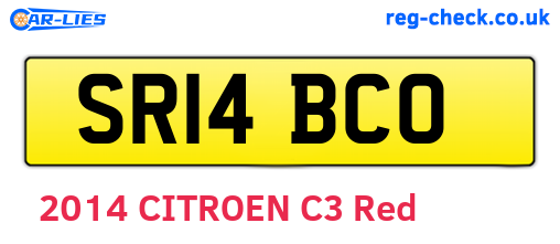 SR14BCO are the vehicle registration plates.