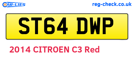 ST64DWP are the vehicle registration plates.