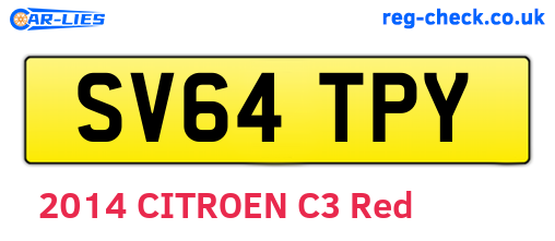 SV64TPY are the vehicle registration plates.