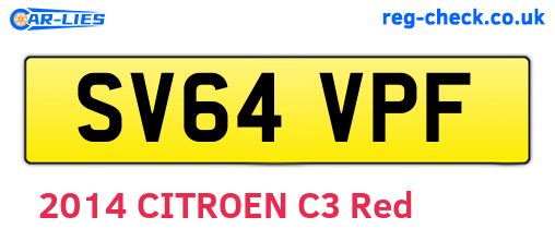SV64VPF are the vehicle registration plates.