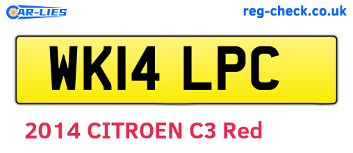 WK14LPC are the vehicle registration plates.