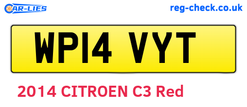 WP14VYT are the vehicle registration plates.