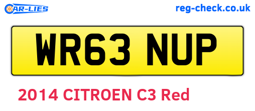 WR63NUP are the vehicle registration plates.